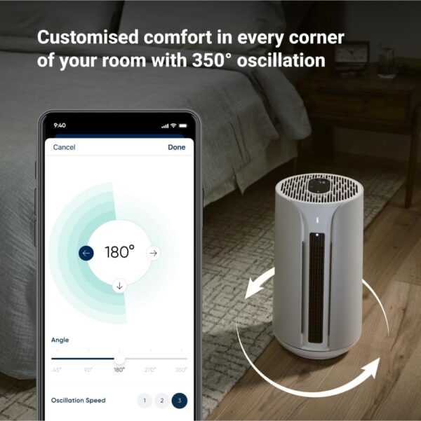 BLUEAIR ComfortPure T10i, Most Powerful 3-in-1 Smart Air Purifier & Fan: Cools, Heats & Purifies, HEPASilent Cleaner for Home, Pets, Allergies, Dust, Smoke, Odour, Purify 78 m² in 60 Mins - Image 8