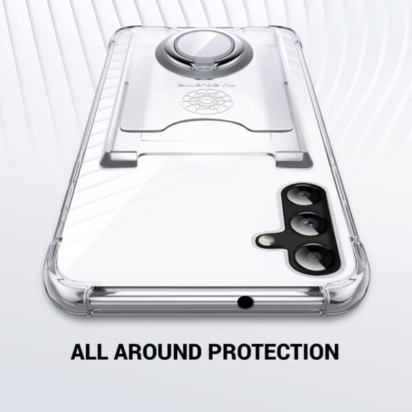 SHIELDS UP for Samsung A14 5G Case, Galaxy A14 5G Case, Minimalist Wallet Case with Ring Kickstand and Card Holder, Transparent Slim Shockproof TPU Bumper Cover for Samsung Galaxy A14- Clear - Image 7