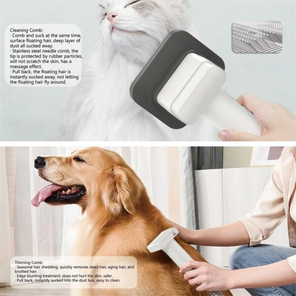 Dog Grooming Vacuum Kit with 5 Pet Grooming Tools, Suction 99% Pet Hair, Low Noise, Pet Grooming&Vacuum Suction&Dryer, Pet Hair Remover, 1.8L - Image 4