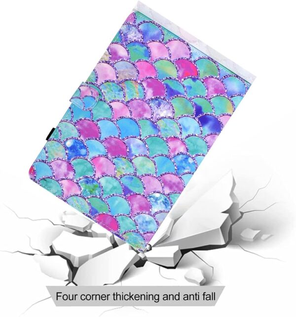 LMFULM® Case for Amazon Fire HD 8 / HD 8 Plus 2020 10th Gen (8.0 Inch) PU Leather Case Protective Shell Sleeve Skin Smart Case with Sleep/Wake Stand Holster Flip Cover Color Fish Scales - Image 7