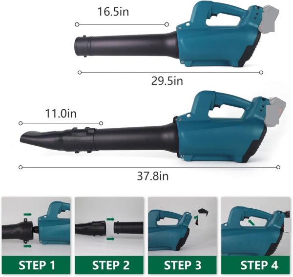 Centrifugal Blower, 21V Brushless Leaf Blower, 460 CFM And 120 MPH Electric Air Blower, Dust Sweeper Garden Tools For 18V Battery - Image 6