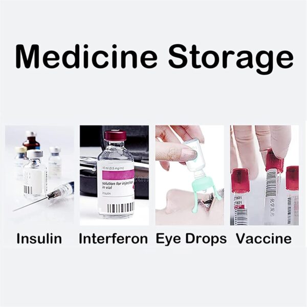 Portable Insulin Cooler Travel Case Insulin Cool Box Refrigerator Insulin Cooler, with Carrying Bag, Rechargeable Portable Smart Refrigerated Box, for Cars, Homes, Outdoors, Refrigerator, A - Image 7