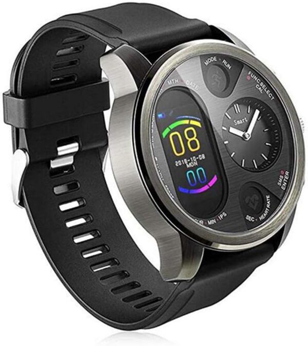 Dual Time Smart Watch - Hybrid Smartwatch Mens - Heart Rate Blood Pressure Monitor Activity Fitness Tracker Bluetooth Waterproof iOS Android Sleep Monitor Calorie Dual Time watches for Men - Image 2
