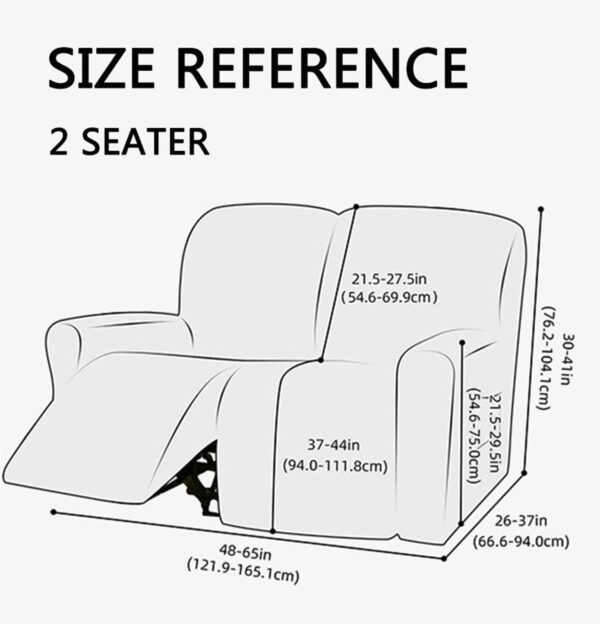 Modern Velvet Recliner Slipcover Set Elastic Massage Chair Cover for 2 Seater Recliner Sofa Soft Washable Solid Color Taupe - Image 5