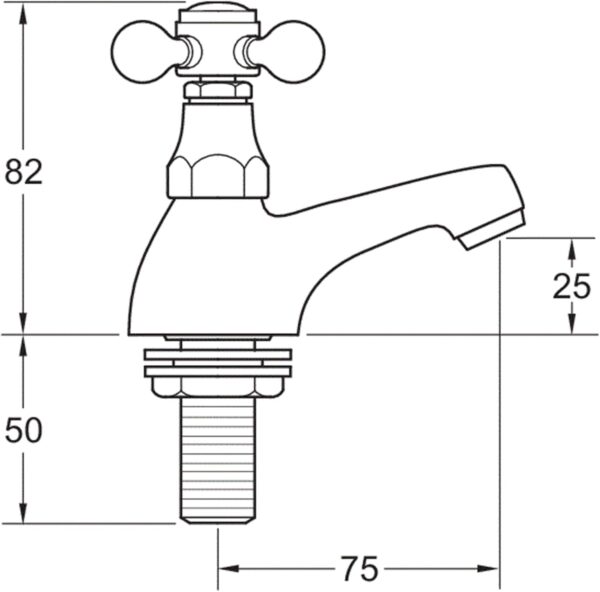 Deva Tudor Basin Traditional Gold Brass Victorian Style-Hot & Cold Cross Head Lever Handle-Pair of Bathroom Tap Toilet Sink Wash Faucet Set of 2 TUD01/501 – 12 Year Warranty, Pieces - Image 4
