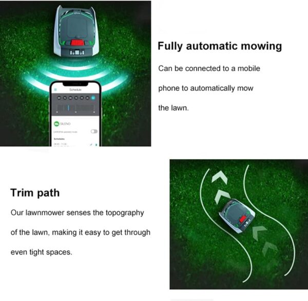 NAMVI Robot Lawnmower for Lawns up to 1500m2 with 25% Slope, Ultra Quiet, Intelligent Satellite Navigation Lawn Mower Robot for Large Lawns that Mows by Itself Diy - Image 5