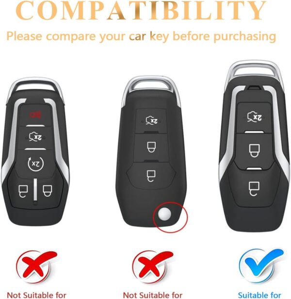 OFFCURVE Car Key Cover Car Key Case Key Fob Cover Car Key Protector 3 buttons Compatible with Ford Focus Mondeo Mustang Fiesta Ecosport Kuga Galaxy Explorer Ranger Escort ST S-Max MK3 - Image 8