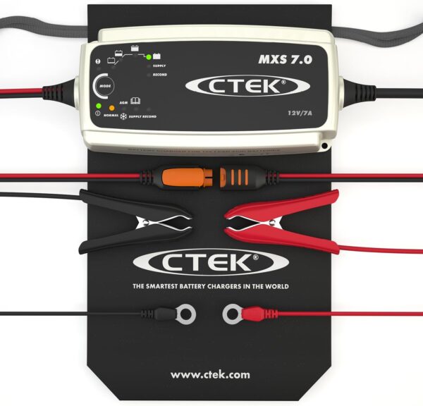 CTEK MXS 7.0 Fully Automatic Battery Charger (Charges, Maintains and Reconditions Car, Caravan and Motorhome batteries) 12V, 7 Amp - UK Plug, Black - Image 3