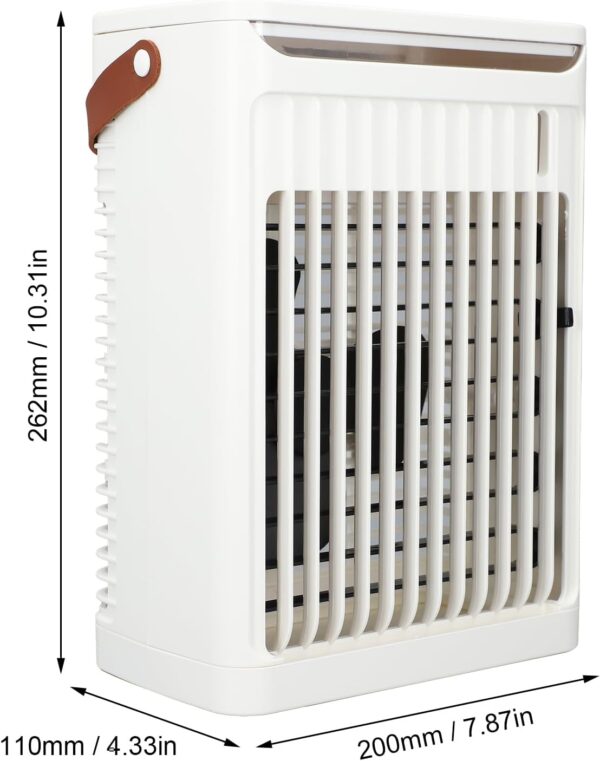 Portable Air Conditioner, 4 in 1 Mini Air Cooler with 2 Cooling Mist Modes, 680ml Water Tank Operate for 8-10H, 7 Color Night Light, 5 Speeds, Adjustable 75° Ventilation - Image 8