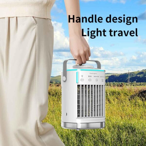 NVARUPC Portable Air Conditioner & Evaporative Cooler - 4-Speed Mini AC Fan with Timer, 7-Color Night Light, Large 700ml Water Tank for Office, Bedroom, Study (White) - Image 4