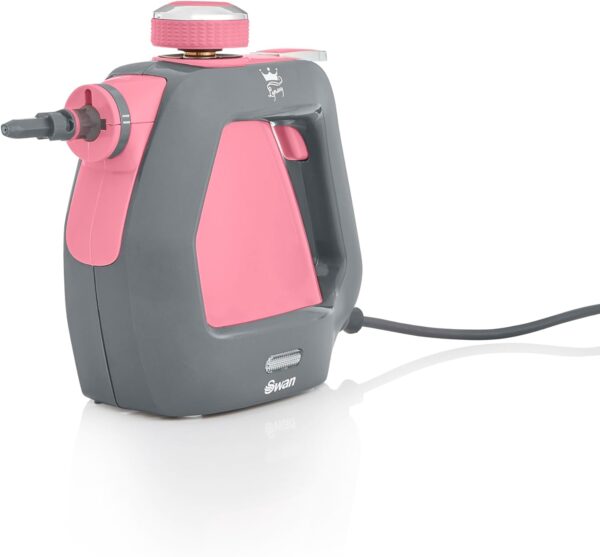 Swan x TV’s Queen of Clean SC17350QOCN Handheld Steam Cleaner with 3 Steam Pressure Settings, 22-28g/min Steam Rate, 9 Attachments and Extra-Long 5m Cable, 220ml, Pink - Image 2