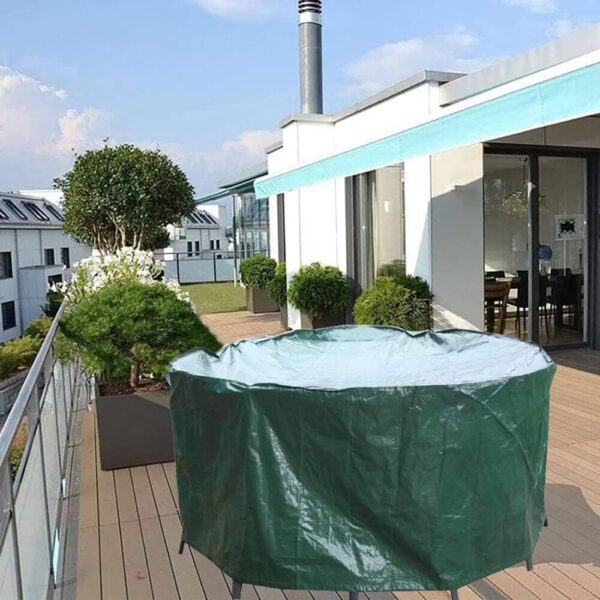 PATIO PLUS Outdoor Furniture Covers Round Patio Table Cover Waterproof - Garden Furniture Set Covers Circular for Patio Table and Chairs 102x71cm Green - Image 8
