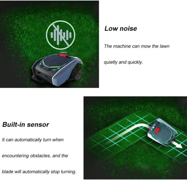 NAMVI Robot Lawnmower for Lawns up to 1500m2 with 25% Slope, Ultra Quiet, Intelligent Satellite Navigation Lawn Mower Robot for Large Lawns that Mows by Itself Diy - Image 6