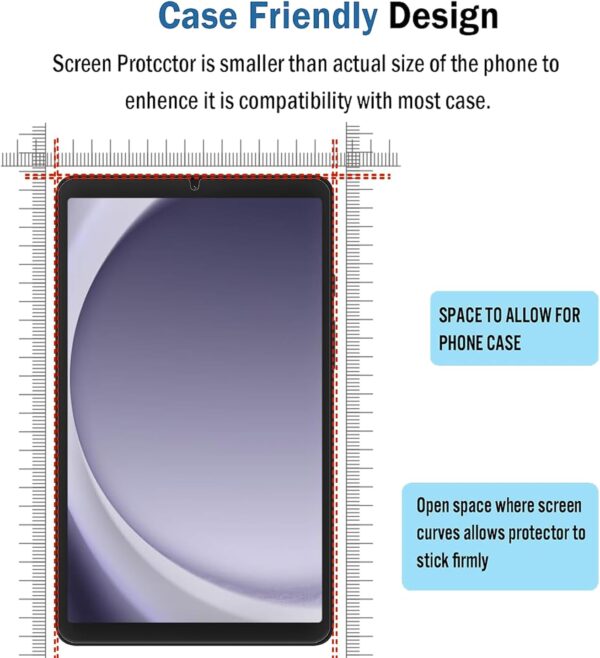 Vsjnk Screen Protector for Samsung Galaxy Tab A9/SM-X110/X115 Tempered Glass 2 Pack High Hardness Clear Guard Film for Galaxy Tab A9 - Image 5