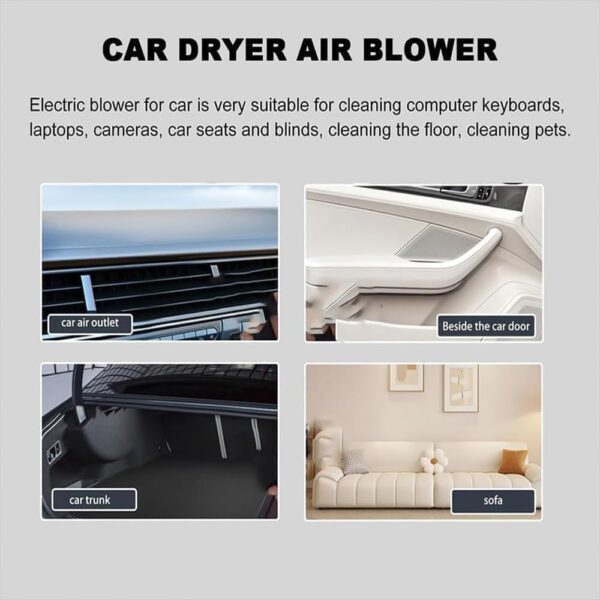 Turbodry Car Dryer, 2024 Upgrade Turbo Dryer Blower for Car, Portable Cordless Design, High Power 4000R/min, 650g High Thrust, for Outdoor Cleaning Fallen Leaves, Snow, Dust Removal (Black*1Battery) - Image 9
