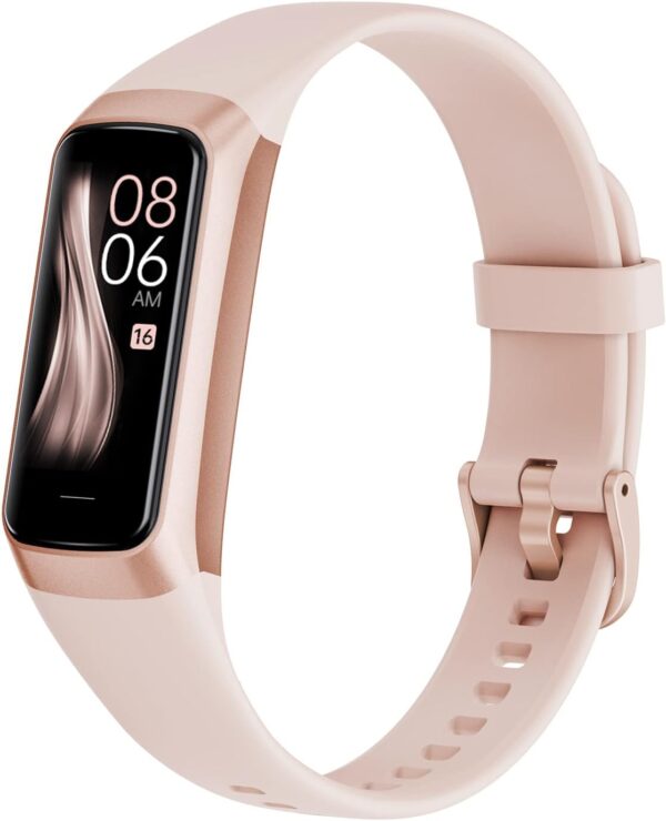Fitness Tracker Activity Tracker 1.10''AMOLED Touch Color Screen,Smart Watch with 24/7 Blood Oxygen Heart Rate and Sleep Monitor,IP68 Waterproof,Step Counter Health for Women Men (Sunset Pink) - Image 2