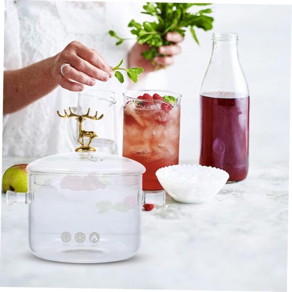 IMIKEYA Glass Stew Pot Lid Double Ear Design for Easy Handling Multi-Purpose Pot for Home Commercial Use - Image 4