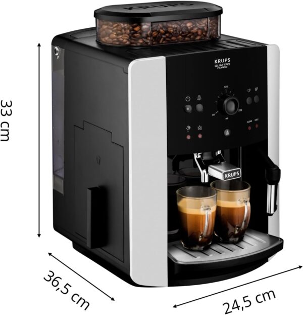 KRUPS Arabica Digital Automatic Coffee Machine, Bean to Cup, Espresso & Cappuccino Maker, 1.7 litre Water Tank, Silver, EA817840 - Image 8