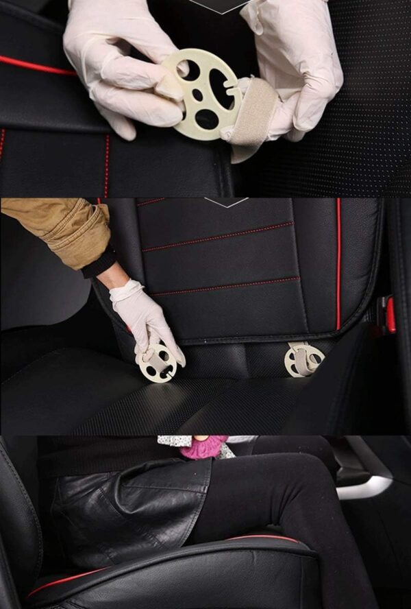HONCENMAX Luxury Car seat Cover Cushion Pad Mat Protector for Auto Supplies for Sedan Hatchback SUV PU leather - Without Backrest - 2 Pack Front Seat Cover - Image 6