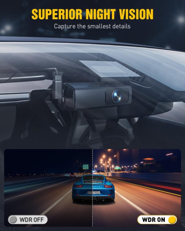 EUKI 4K Dash Cam Front and Rear with WiFi, Dual Dashcam, Car Camera with Parking Monitor, Night Vision, WDR, G-Sensor, Loop Recording, App Control,24 hour Parking Mode, 64GB SD Card Included - Image 7