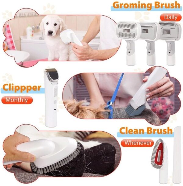 BANTASE Dog Grooming Kit With Vacuum, Dog Clippers, Suction 99% Pet Hair, Professional Pet Grooming Kit Proven Tools For Shedding Grooming, Cat Dog Grooming Vacuum Kit - Image 5