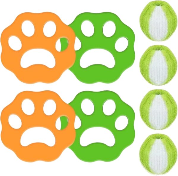8 Packs Reusable Pet Hair Remover for Washing Machine - Silicone Lint & Fur Trap with Cat Paw Design, Dog Hair Remover for Laundry & Clothes, Durable Washing Machine Hair Collector - Image 2