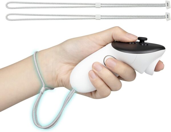 SOULWIT Professional Replacement Wrist Straps (2 Pcs) for Oculus Quest3, Durable & Adjustable Controller Hand Straps for Meta Quest 3S, Easy DIY Installation - White - Image 2