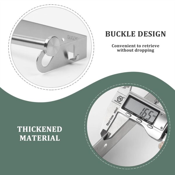 Kitchen Towel Holder Wall Mounted Kitchen Roll Holder Under Cabinet Wall Mounted, Two Mounting Options No Drilling Cupboard Roll Holder, Stainless Steel Paper Rack for Home Kitchen Bathroom (Silver) - Image 4