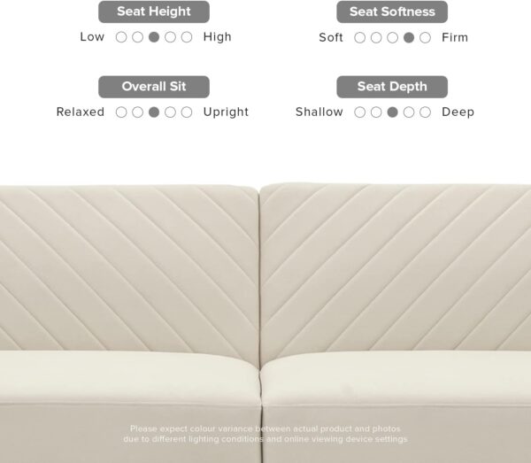 mopio 76.8" Futon Sofa Bed, Small Couch, Sleeper, Loveseat, Mid Century Modern Futon Couch, Sofa Cama, Couches for Living Room (Snow Velvet) - Image 9