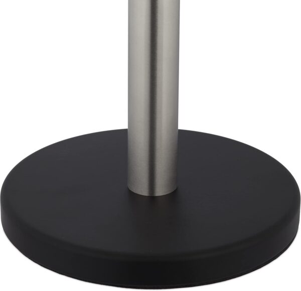Relaxdays Kitchen Roll Holder, Stable, Stainless Steel, Paper Towel Counter Stand, HxØ: 33x15 cm, Silver/Black - Image 8