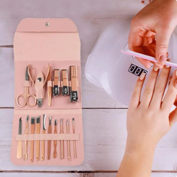 WINFSHY 4/12/16 Pcs Stainless Steel Pedicure Care Grooming Kit Travel Mini Manicure Set Nail Clipper Kit for Traveling Home Use - Image 5