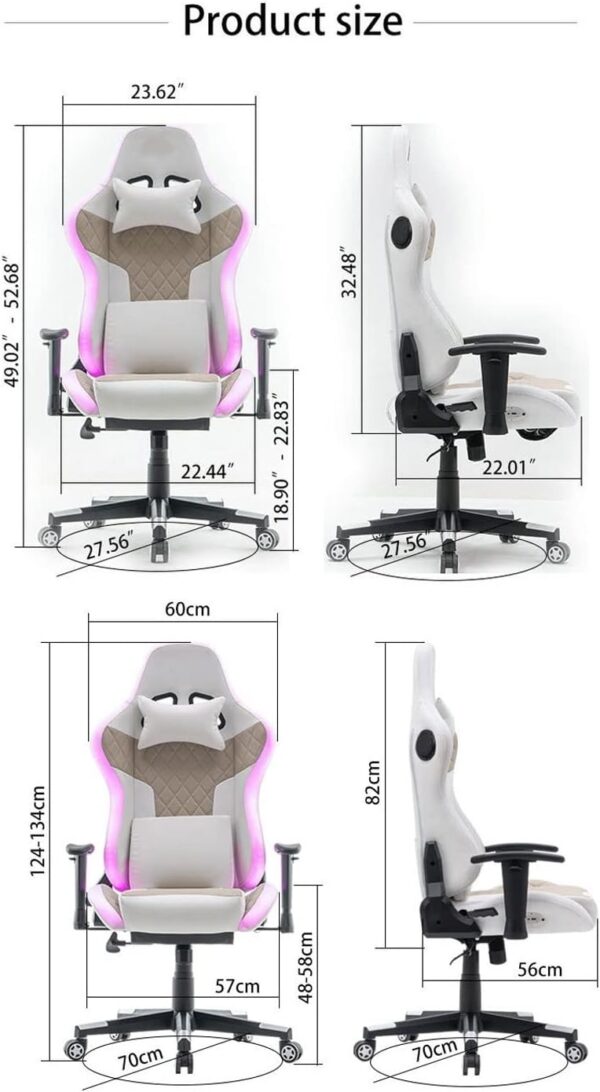 HUIQC Gaming Chair Ergonomic Computer Chairs with 4D Adjustable Armrest,Built-in Bluetooth Speaker,Comfortable Sedentary Racing Style Office Chair - Image 4