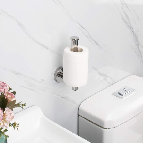 NearMoon Bathroom Toilet Paper Holder, Premium SUS304 Stainless Steel Rustproof Wall Mounted Toilet Roll Holder for Bathroom, Kitchen, Washroom (Polished Chrome) - Image 4