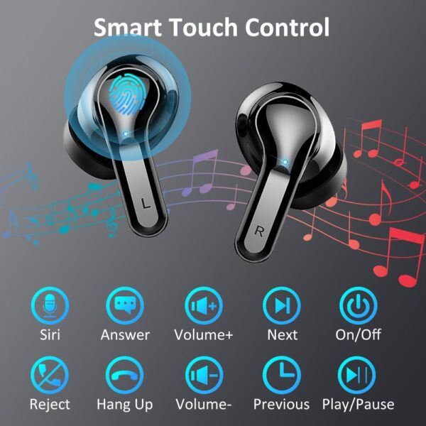 Wireless Earbuds, Bluetooth 5.3 Headphones With ENC Mic, Noise Cancelling, IP7 Waterproof, 40H Deep Bass, USB-C, LED Display - In-Ear Earphones 2024 - Image 7