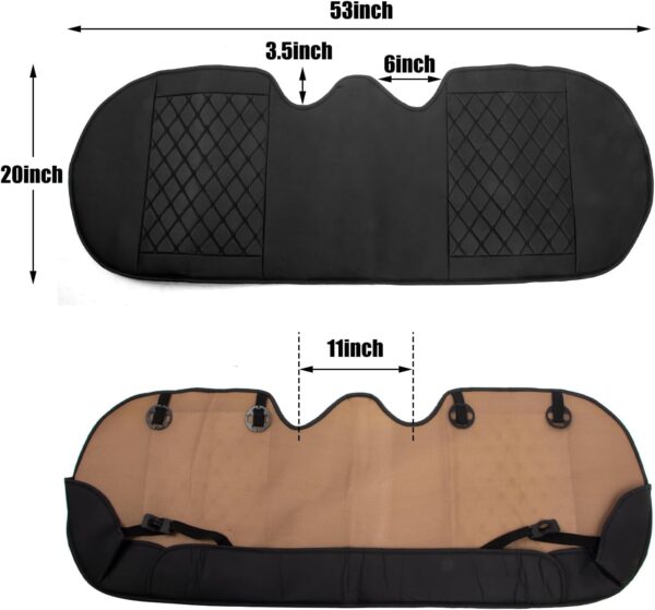 Car Seat Cover PU Leather for Back Seat, Rear Bench Car Seat Cover Fully Wrapped, Seat Protector for Rear Seat Bottom, Wear-resist and Waterproof Leather Seat Covers, Universal Fit 95% Cars - Image 5