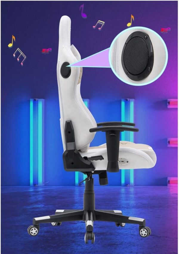 HUIQC Gaming Chair Ergonomic Computer Chairs with 4D Adjustable Armrest,Built-in Bluetooth Speaker,Comfortable Sedentary Racing Style Office Chair - Image 6