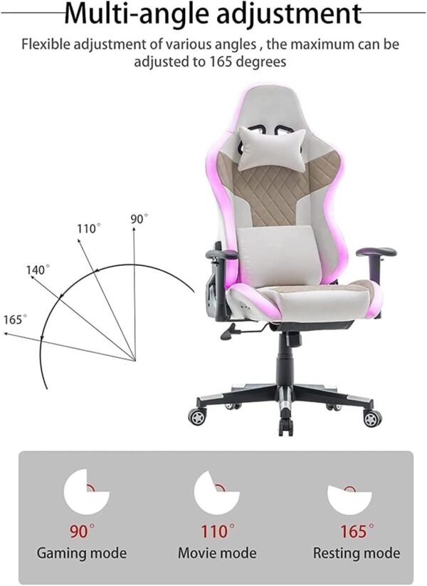 HUIQC Gaming Chair Ergonomic Computer Chairs with 4D Adjustable Armrest,Built-in Bluetooth Speaker,Comfortable Sedentary Racing Style Office Chair - Image 7