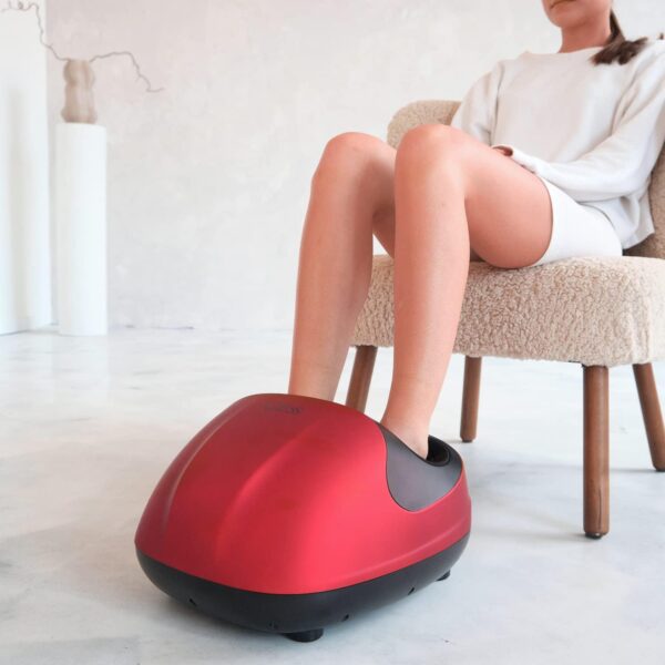 GESS Velvet Foot Massager Machine with Heat, Shiatsu Kneading Roller Massage with Heat, Feet Leg Deep Tissue Massage, Air Compression and Circulation - Image 3