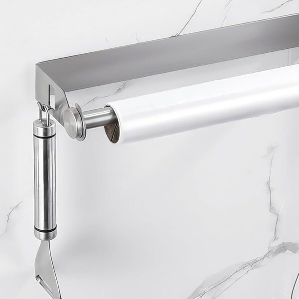 Kitchen Towel Holder Wall Mounted Kitchen Roll Holder Under Cabinet Wall Mounted, Two Mounting Options No Drilling Cupboard Roll Holder, Stainless Steel Paper Rack for Home Kitchen Bathroom (Silver) - Image 8