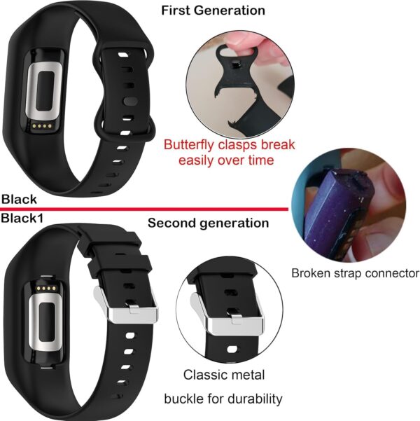 NEO+ Silicone Sport Band Compatible with Fitbit Charge 6/Charge 5 Band with Case for Soft Silicone Strap with Shatter-Resistant Protective for Charge 5/Charge 4/3 Advanced Fitness Tracker - Image 6