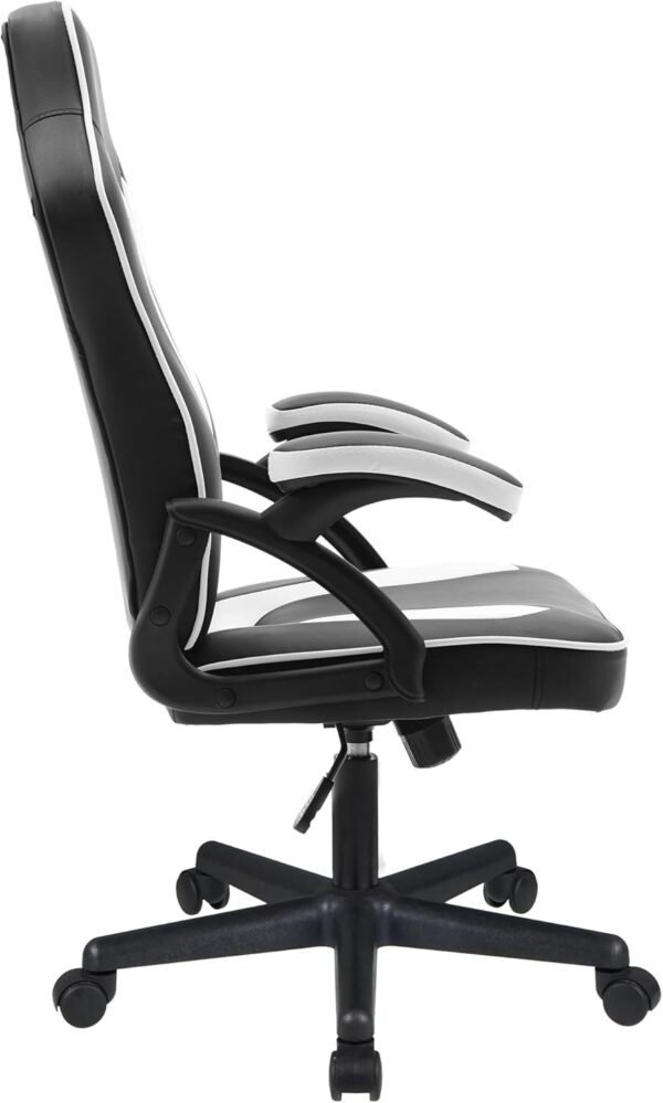 Play haha.Ergonomic high back seat with breathable mesh insert padded armrests tilt adjustment durable base lumbar support PU leather surface for gaming home or office use - Image 6