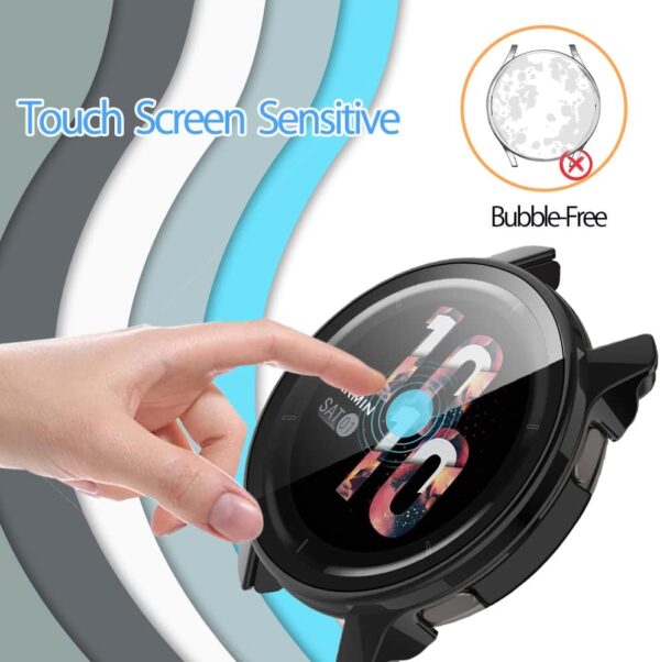 SeNool Case Compatible with Garmin Venu 2 / Vivoactive 4 (45mm), Hard PC Protective with Glass Screen [9H Hardness, Anti-Scratch, Bubble-Free] Protector Cover for Garmin Venu 2/Vivoactive 4 - Black - Image 7