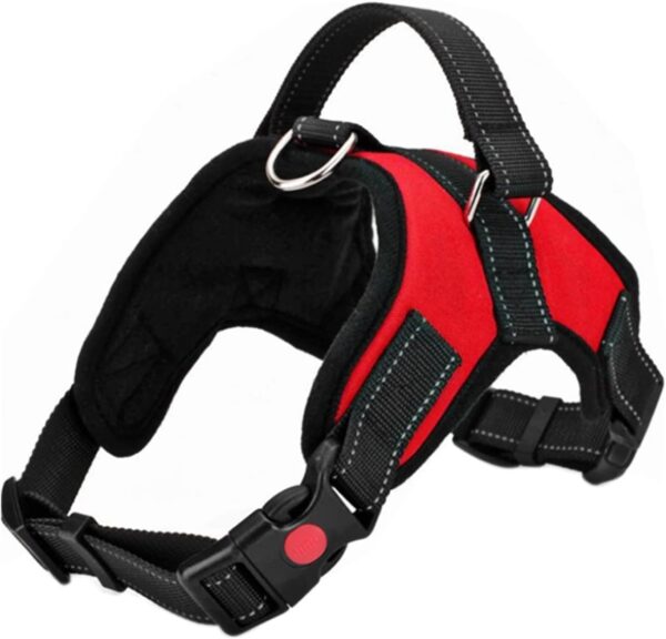 FYY Dog Harness No Pull, Breathable Adjustable Pet Harness Dog Vest Harness, Reflective Oxford Easy Control Dog Harness with Sturdy Handle for Small Medium Large Dogs L-Red - Image 2