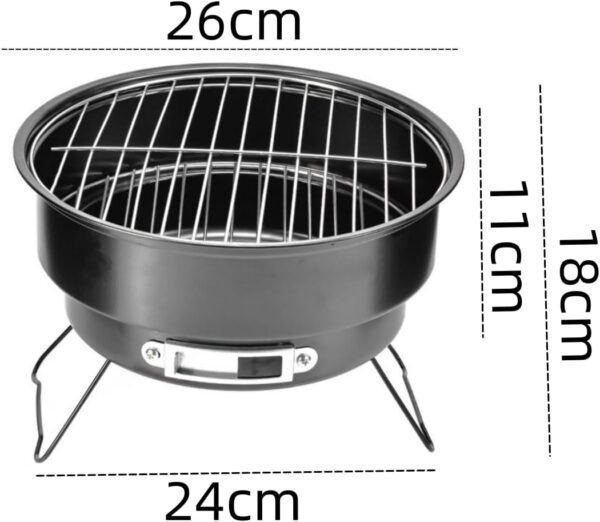 KUNANG Charcoal Barbecue Grill, Barbecue Charcoal Grill Stainless Steel,Portable Camping Grill Stove, Tabletop Smoker Grill - Image 4