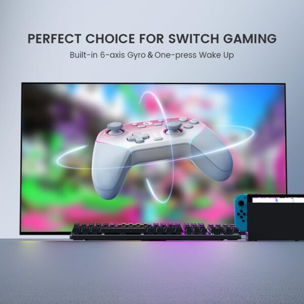 GameSir Super Nova Wireless Gaming Controller for PC/Switch/iOS/Android, Hall Effect Stick & Trigger, Rubberized Grips, RGB Lighting, Swappable ABXY, Detachable Faceplate, 1000mAh with Charging Dock - Image 8
