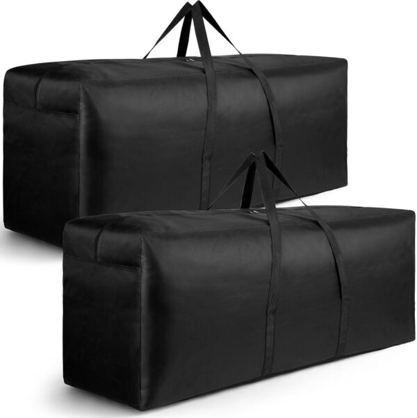 2 Pack Heavy Duty 600D Oxford Fabric Waterproof Garden Furniture Cushion Storage Bag Anti-UV Christmas Tree Storage Bag Garden Cushion Cover with Zipper and Handles (300L) - Image 2