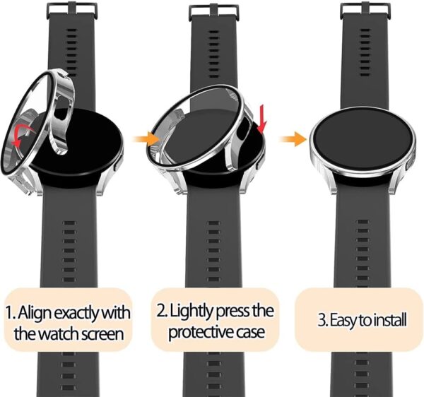 SeNool Case Compatible with Garmin Venu 2 / Vivoactive 4 (45mm), Hard PC Protective with Glass Screen [9H Hardness, Anti-Scratch, Bubble-Free] Protector Cover for Garmin Venu 2/Vivoactive 4 - Black - Image 8