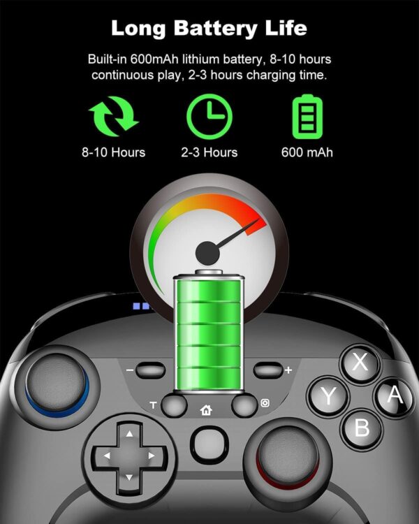 Cehensy Wireless Switch Controller for Nintendo Switch/Switch Lite/Switch OLED/PC Window Game,Bluetooth Switch Pro Controllers Gamepad with Wake up,Gyro Axis,Turbo,Dual Vibration,Screenshot,Black - Image 7