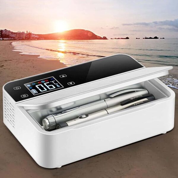 FSCLJ Portable Insulin Cooler Box for Car, Smart LED Display Medication Refrigerator with USB Charging Cable for Travel Household - Image 2