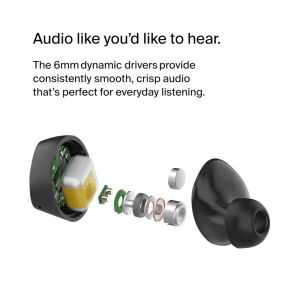 Belkin SoundForm Bolt True Wireless Earbuds, Wireless earphones with up to 28H of battery life and Mono Mode, IPX4 sweat and water resistance, Bluetooth headphones with mic for iPhone, Galaxy and more - Image 6